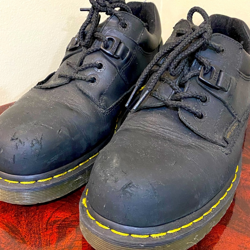 Dr. Martens Steel Toe Ankle Boots Size Mens 8 or Ladies 9 Black